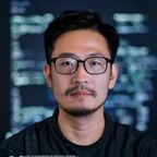 po文屋技术负责人王浩头像，技术型男性工程师，戴眼镜表情认真，背景为代码屏幕